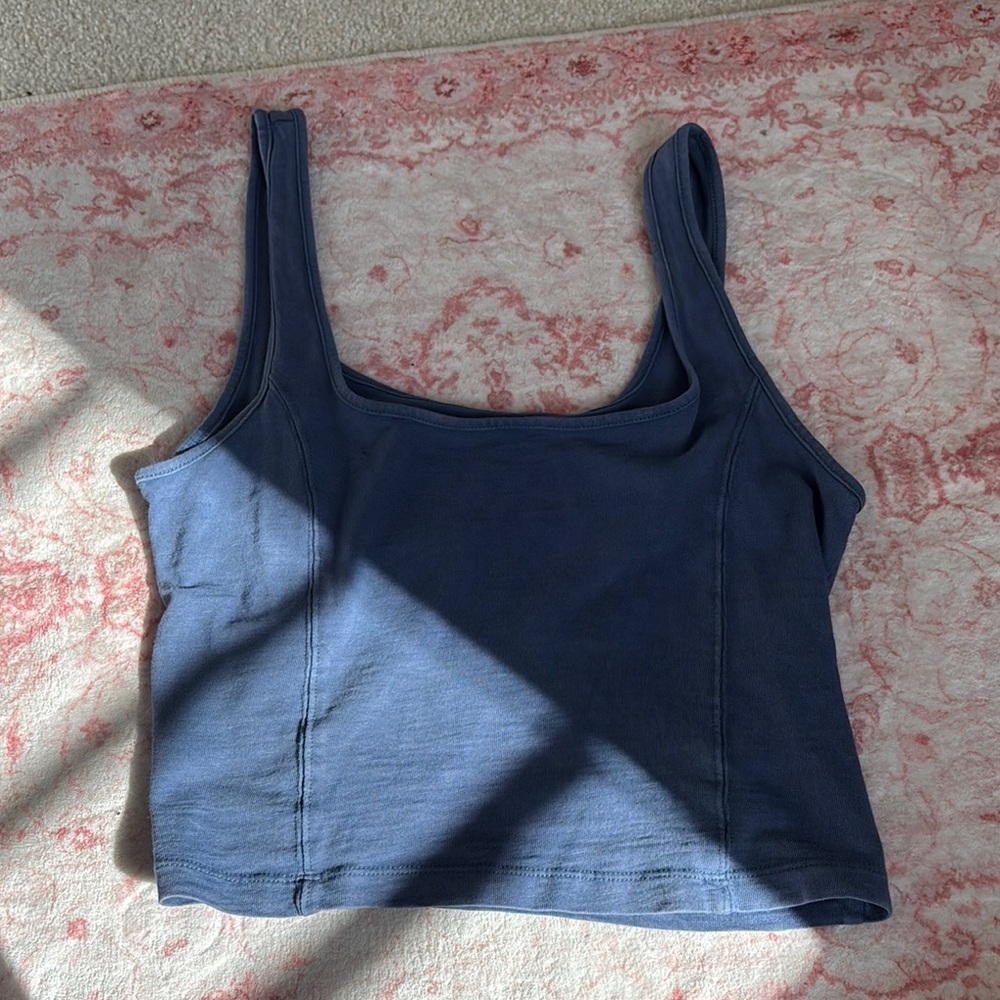 Aerie Blue Fitted Crop Tank Top